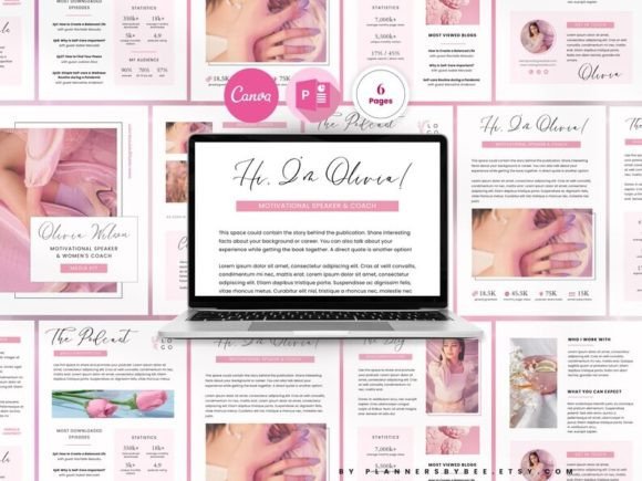 Download ► 6 Page Media Kit Canva Template - Page Collection