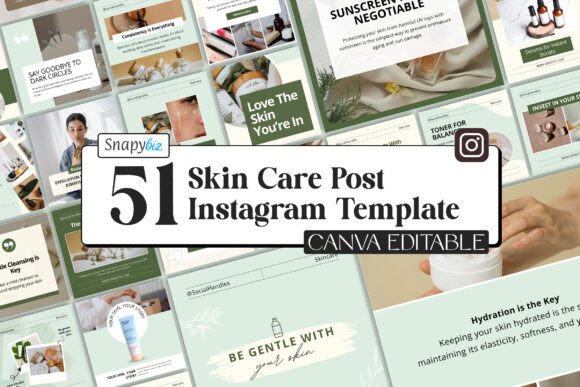 Download Skincare Instagram Canva Templates - Insta Collection