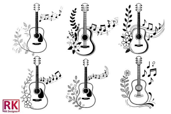 Download Floral Guitar Vector Art Boho SVG Bundle - Boho Collection