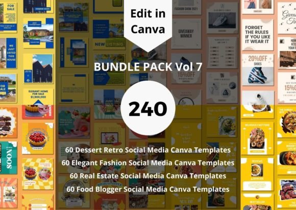 Download 240 Social Media Canva Templates Bundle - Social Collection