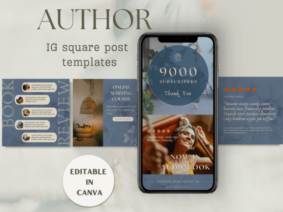 Download Author Square Instagram Post Template - Insta Collection