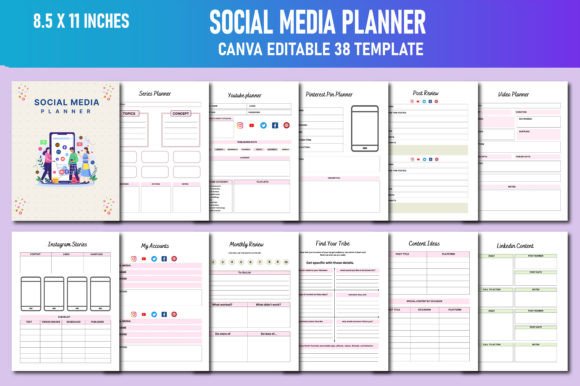 Download Social Media Planner Canva KDP - Social Collection