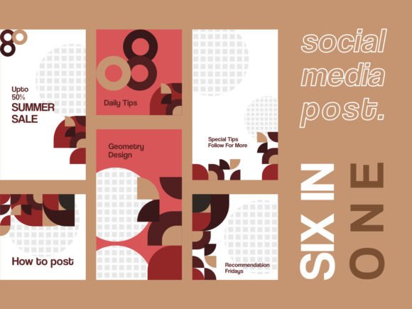 Download 6 Media Social Templates Red Themes V2 - Social Collection