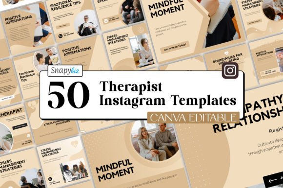 Download Therapist Instagram Canva Templates - Insta Collection