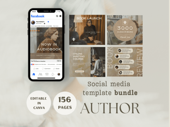 Download Author Social Media Template Bundle - Social Collection