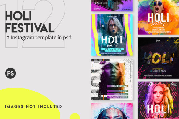 Download 12 Holi Festival Instagram Post Set - Insta Collection
