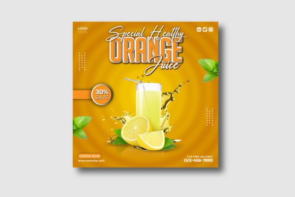 Download Orange Juice Social Media Post Design - Social Collection