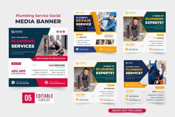 Download Plumbing Service Social Media Post Set - Social Collection