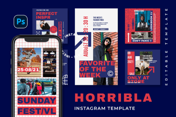 Download Horribla Social Media Template - Social Collection