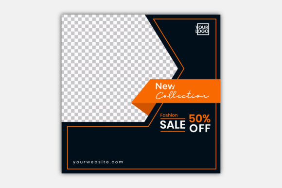 Download Orange and Back Social Media Post - Social Collection