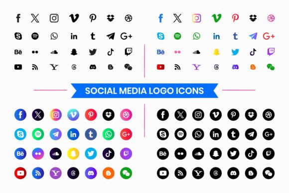 Download Social Media Logo Icons Set - Social Collection