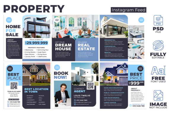 Download Real Estate #02 Instagram Feeds Pack - Insta Collection