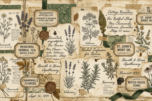 Download Vintage Nature Labels Junk Journal Page - Page Collection