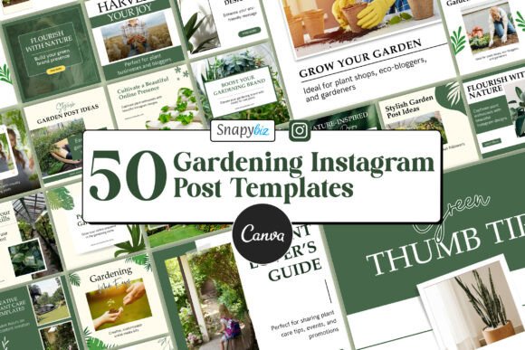 Download Gardening Instagram Canva Post Templates - Insta Collection