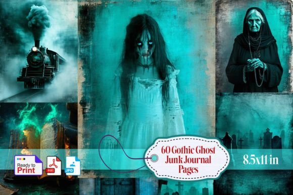 Download Gothic Ghost Junk Journal Pages - Page Collection
