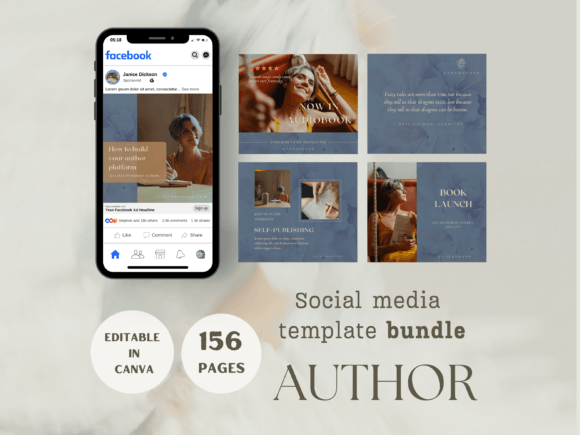 Download Author Social Media Template Bundle - Social Collection