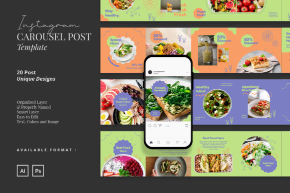 Download Healthy Food Carousel Instagram Post - Insta Collection