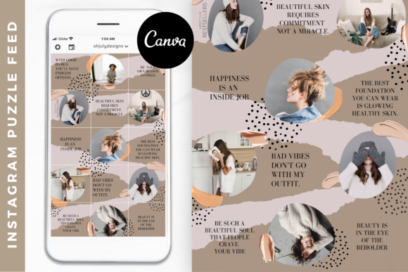 Download Instagram Template Canva Puzzle Feed - Insta Collection
