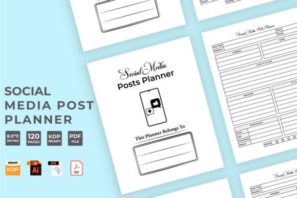 Download Social Media Post Tracker KDP Interior - Social Collection