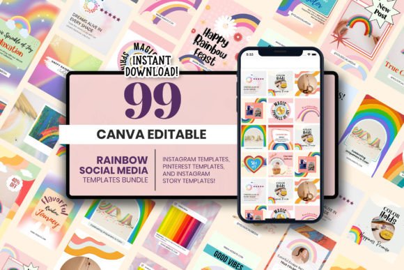 Download Rainbow Social Media Canva Template - Social Collection