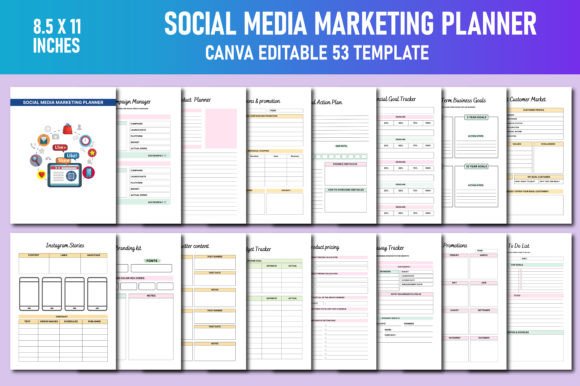 Download Social Media Marketing Planner Canva KDP - Social Collection