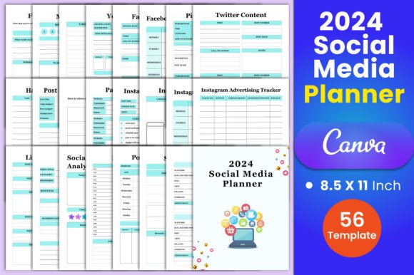 Download Social Media Planner Canva Interior - Social Collection