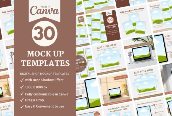 Download 30 Instagram Mockups Editable in Canva - Insta Collection