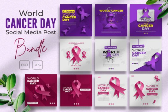 Download World Cancer Day Social Media Bundle - Social Collection