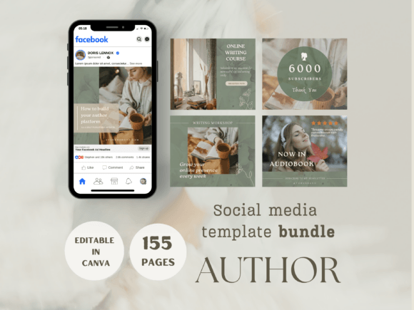 Download Author Social Media Template Bundle - Social Collection