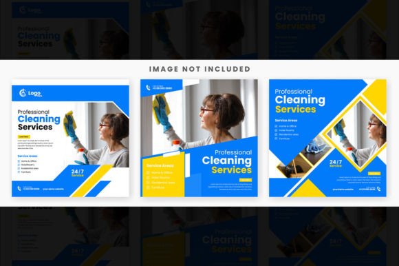 Download Cleaning Service Social Media Post Set - Social Collection