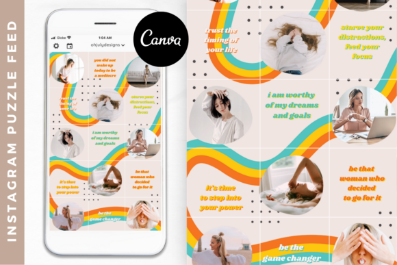 Download Instagram Templates Canva, Puzzle Feed - Insta Collection