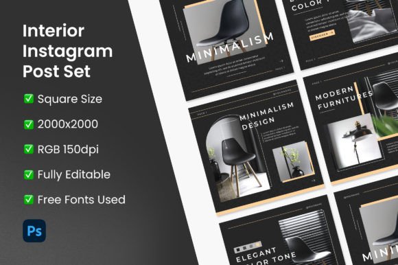 Download Modern Interior Instagram Post Set - Insta Collection