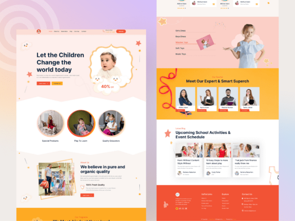 Download Cute Baby Shop Website Homepage – Figma - Page Collection